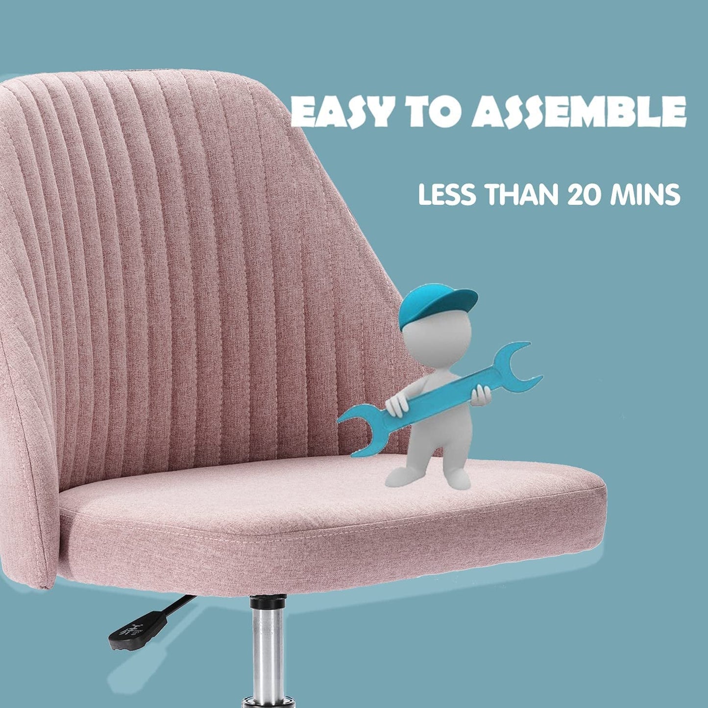 Modern Mauve Pink Rolling Desk Chair-3