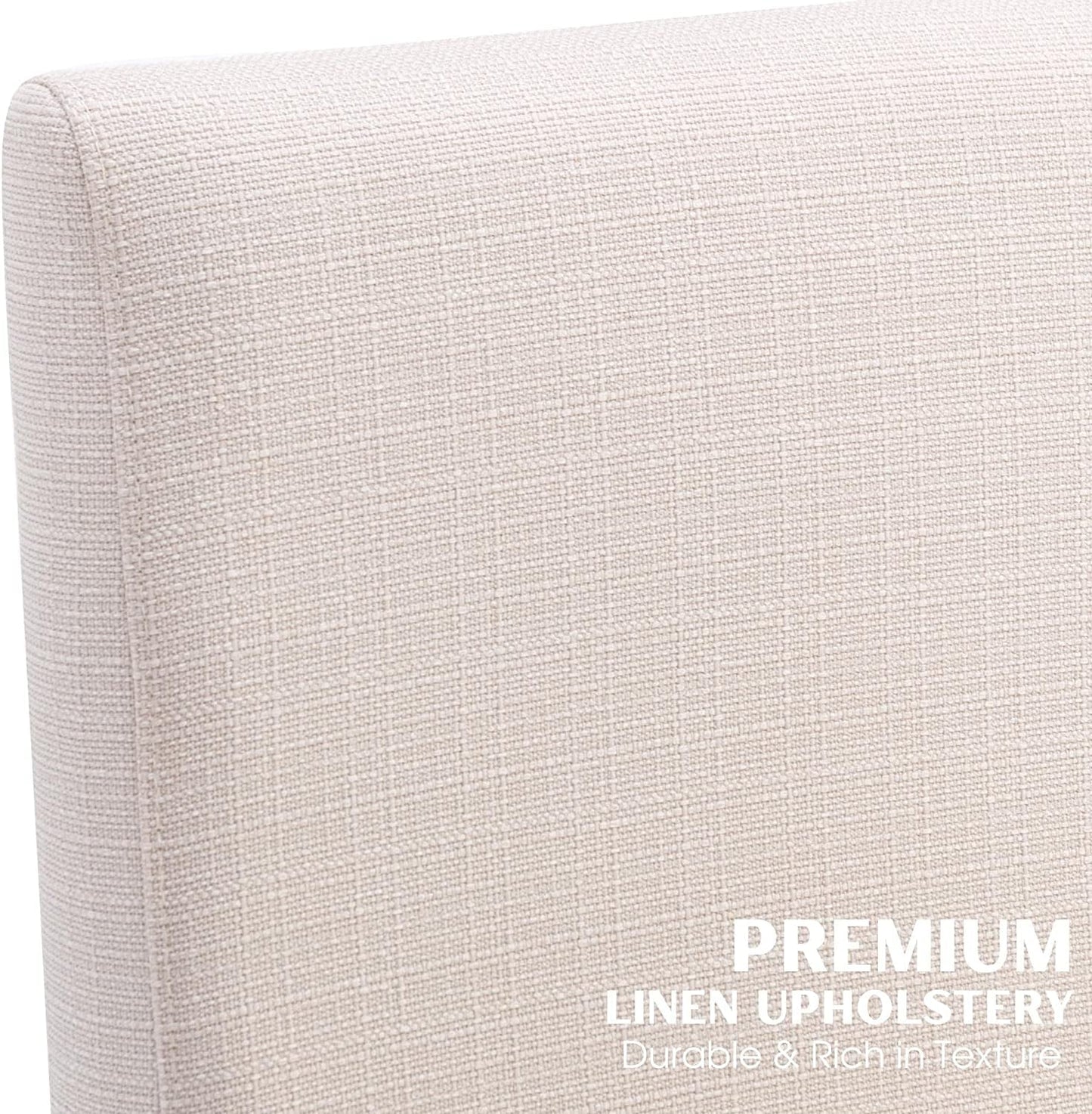 Set of 2 Mid Century Modern Dining Chairs, Cream, Golden Finish Metal Frame-4