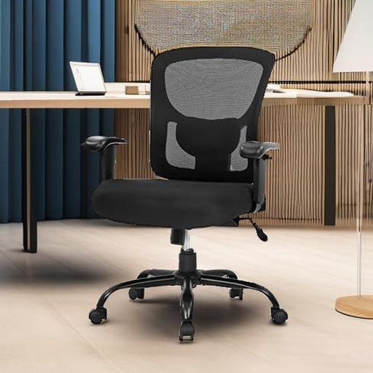 Big and Tall Office Chair 500Lbs Desk Chair Mesh Computer Chair with Lumbar Support Wide Seat High Back Task Executive Ergonomic Chair for Home Office (Black)-1
