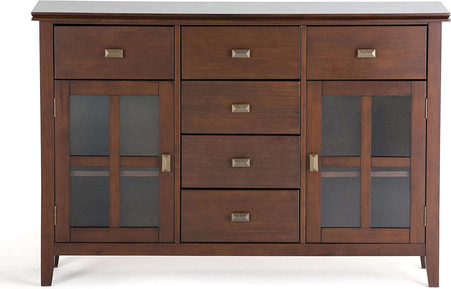 Contemporary Russet Brown Pine Wood Sideboard Buffet-3