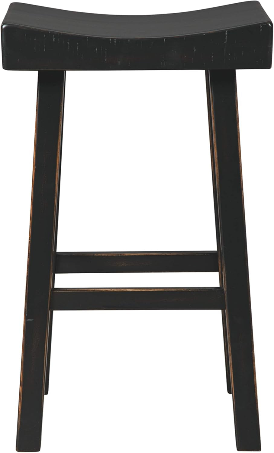 Glosco 31" Pub Height Wood Saddle Barstool, 2 Count, Black-4