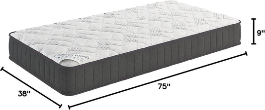 Twin Hybrid Mattress, Medium-Firm, Made in USA-1