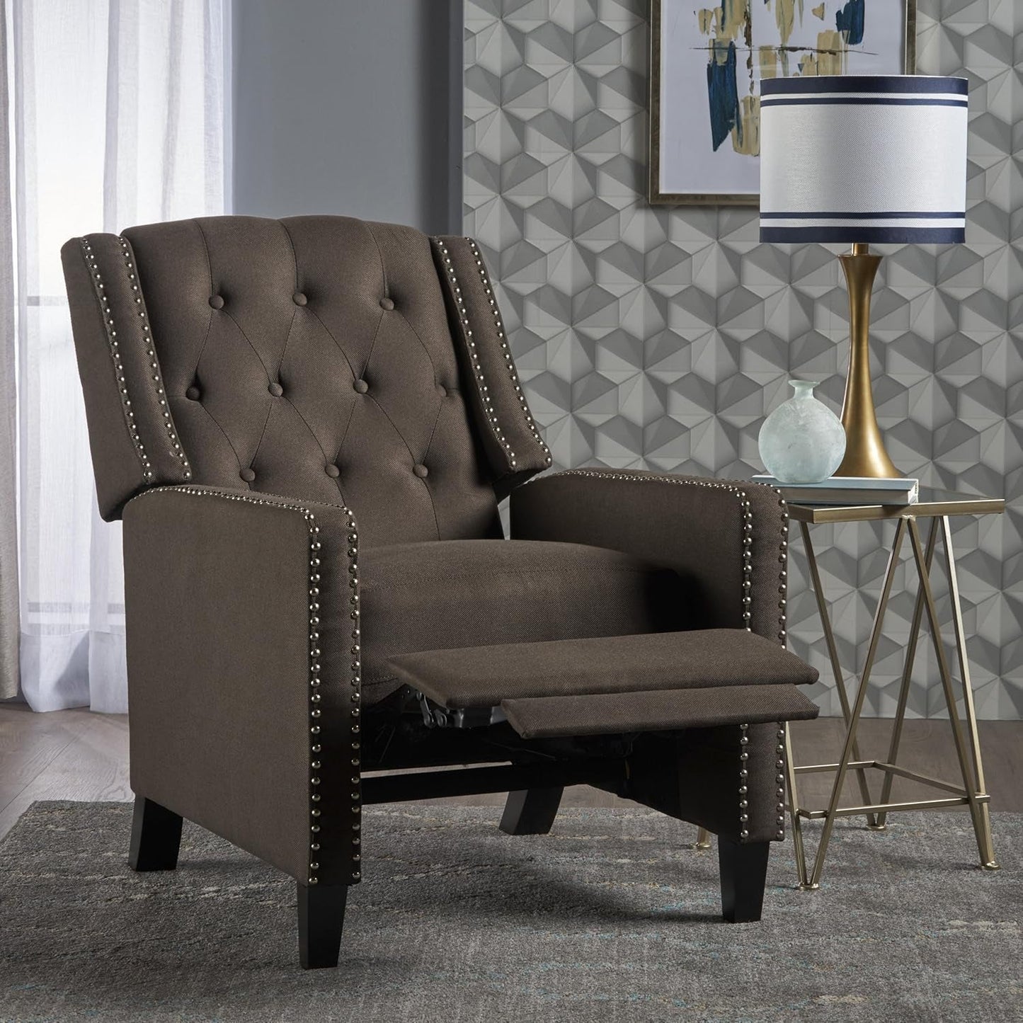 Push Back Recliner Modern High Back Accent Chair for Living Room-2
