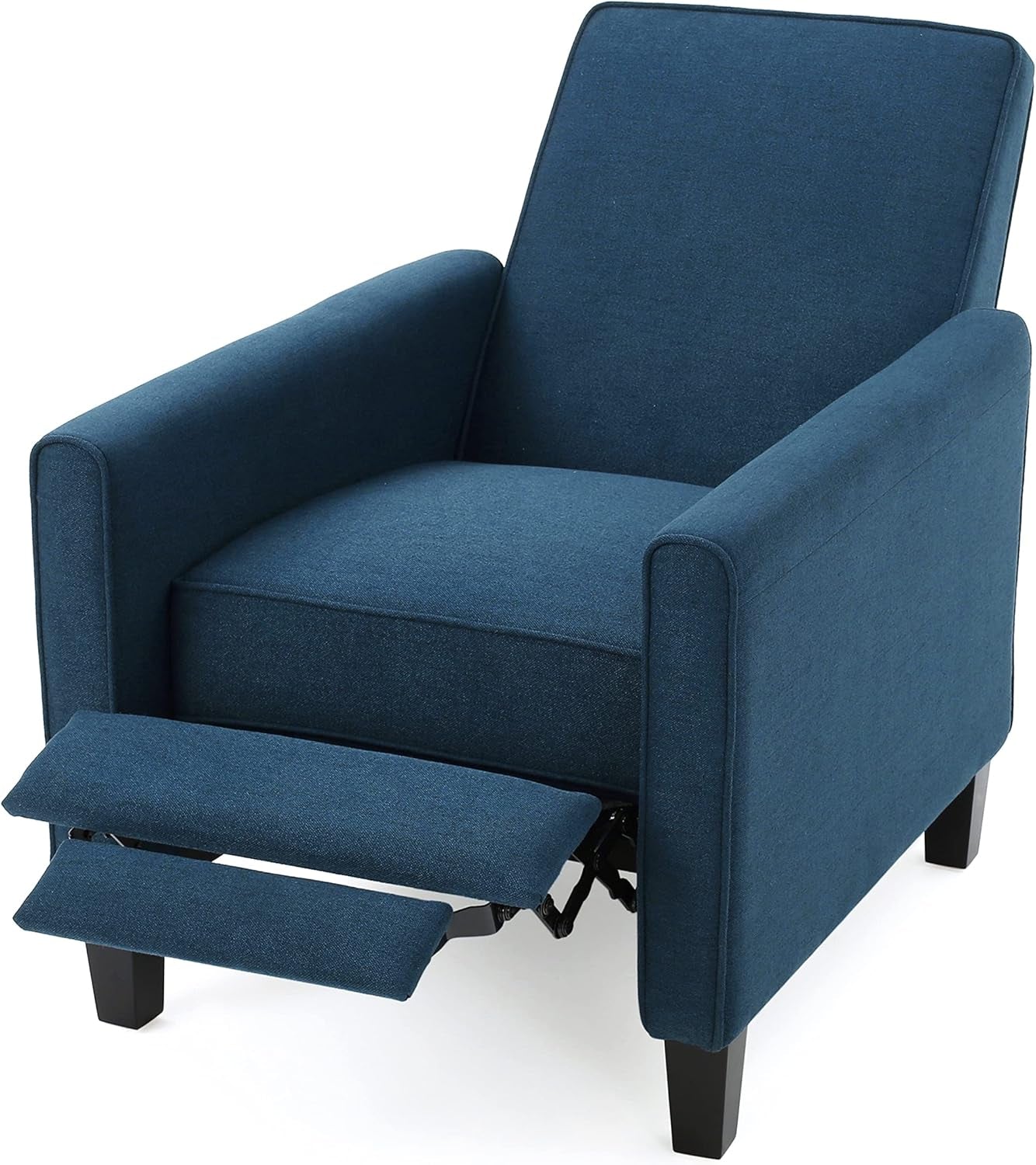 Emmie Fabric Recliner (Set of 2), Navy Blue, Dark Brown-4