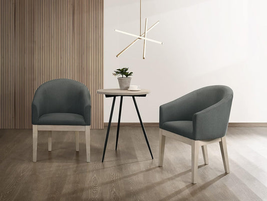 Neroli Gray Fabric Accent Chairs and Side Table Living Room Set-1