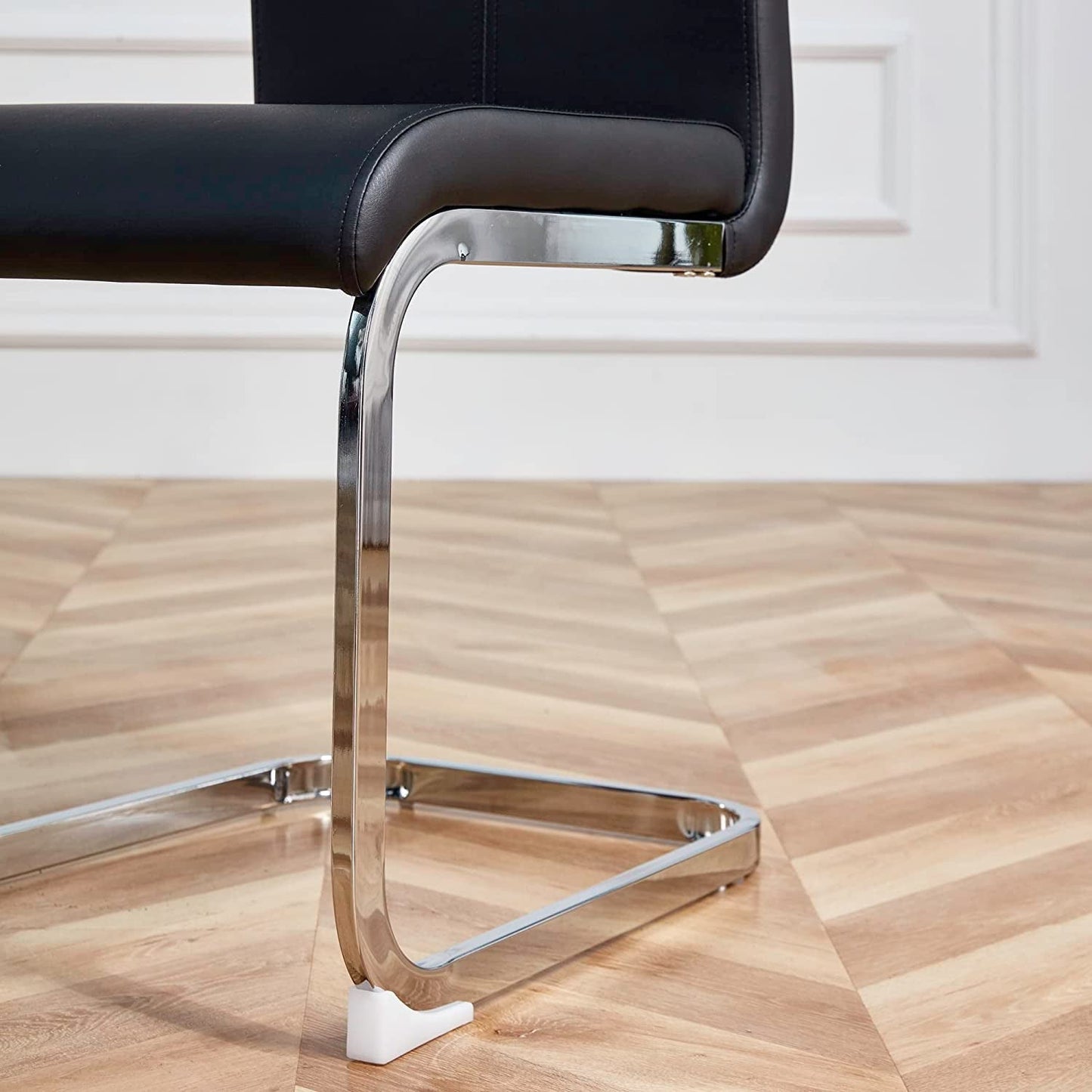 6-Piece Armless Dining Room Chairs with Metal Legs, Black-1