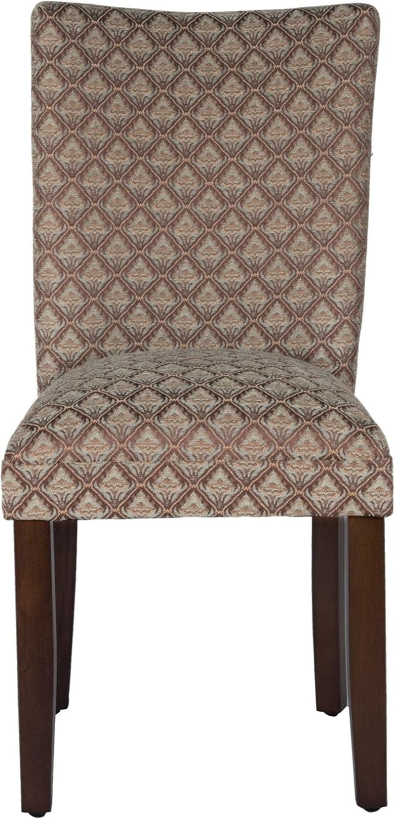 Home Decor |K1136-F662 | Classic Upholstered Parsons Dining Chair | Single Accent Dining Chair, Blue & Brown Damask-3