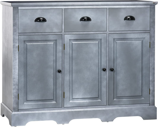Cool Gray Kitchen Buffet Cabinet-1