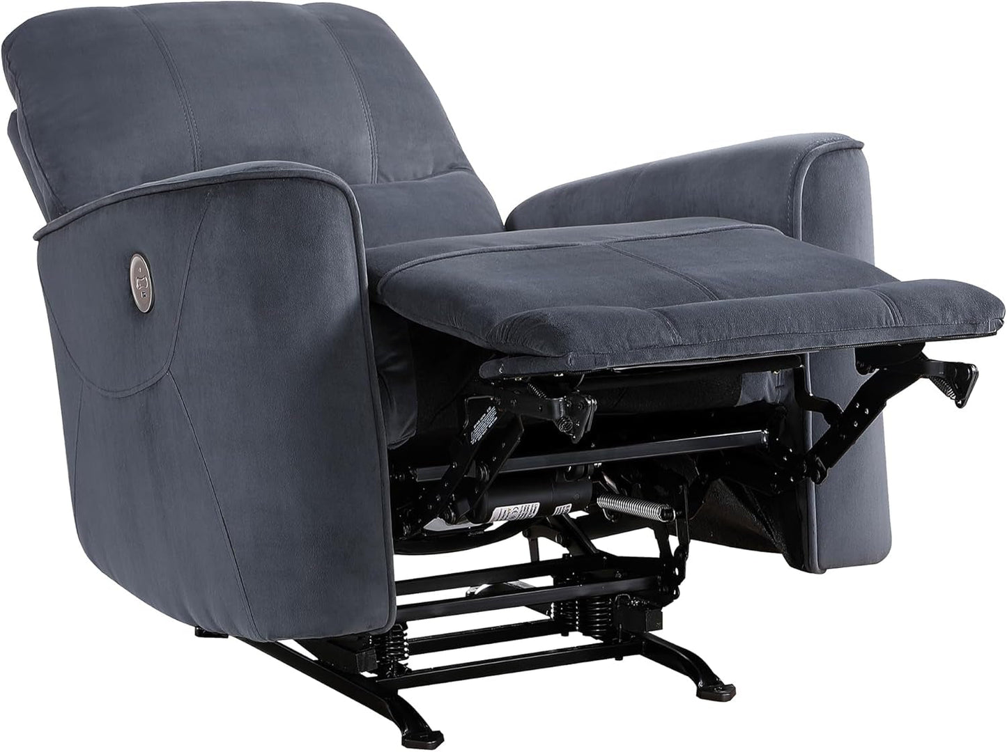 Power Recliner Chair Living Room Velvet Reclining Sofa Chair, Home Theater Seating, Power Rocker Recliner Sofa Chair for Living Room/Office/Apartment, Dark Grey-4