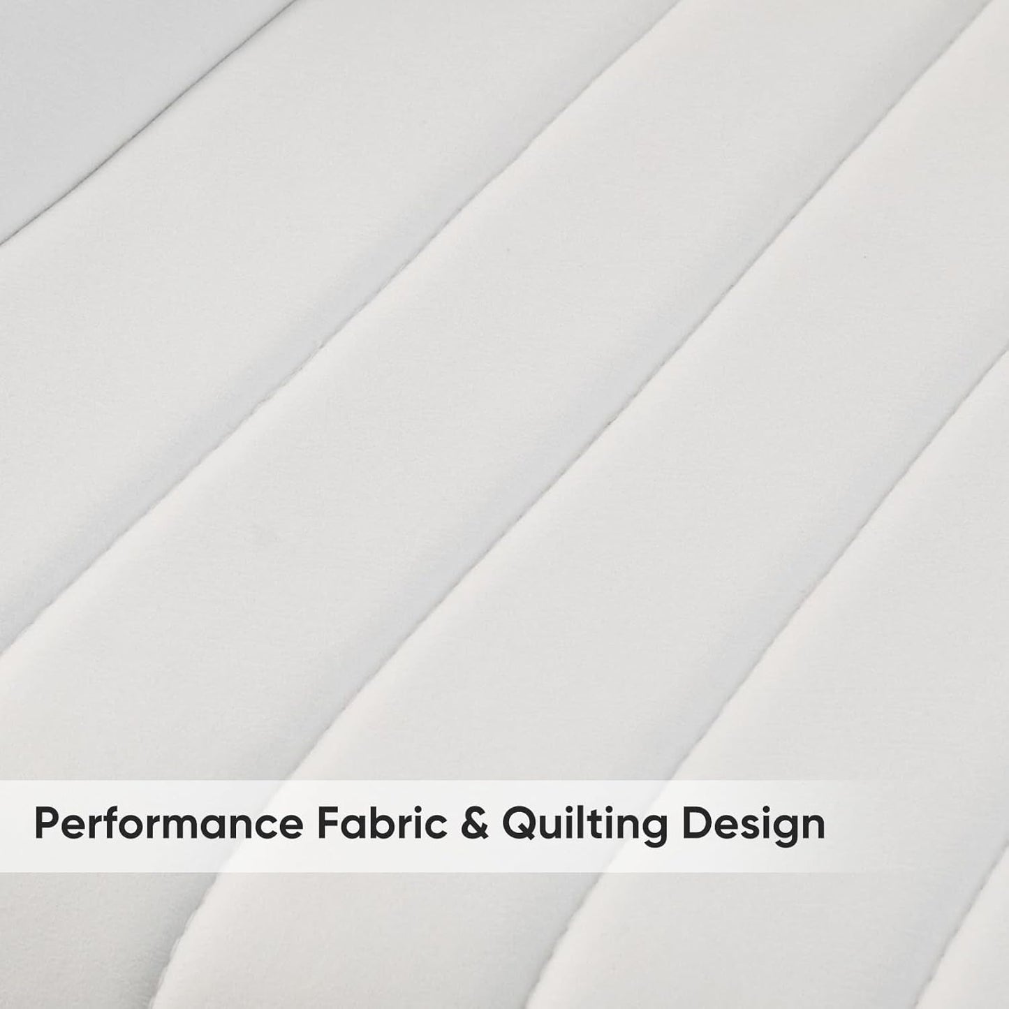 Modern Dining Chairs Set of 4, Comfy Dining Room Chairs with Thick Cushions, Upholstered Fabric Kitchen Side Chairs with Metal Legs, White-4