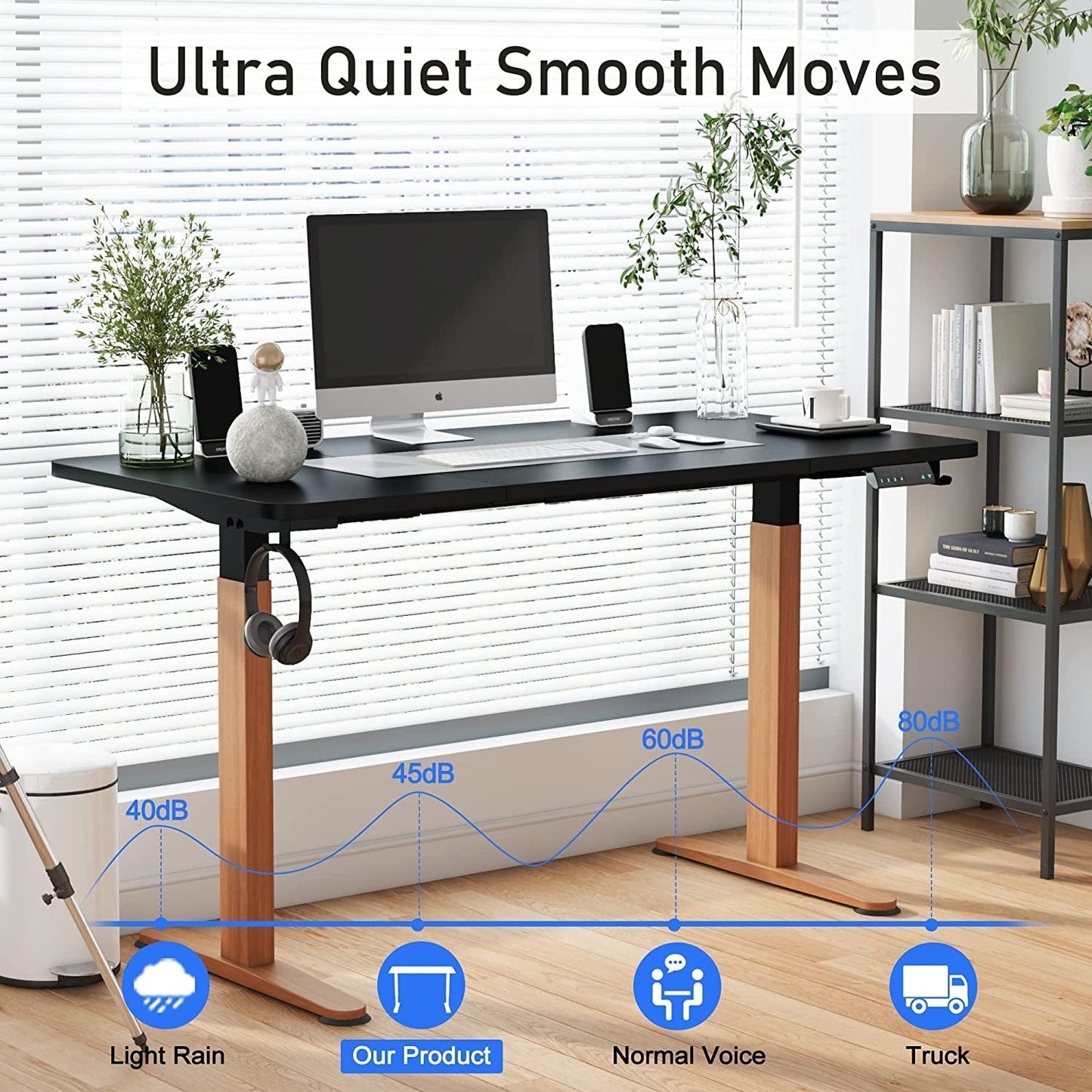 Height Adjustable Electric Standing Desk with Memory Preset-3