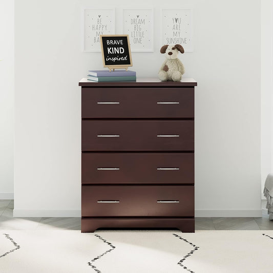 Brookside 4 Drawer Dresser (Espresso) – GREENGUARD Gold Certified, Dresser for Nursery, 4 Drawer Dresser, Kids Dresser, Nursery Dresser Drawer Organizer, Chest of Drawers-1