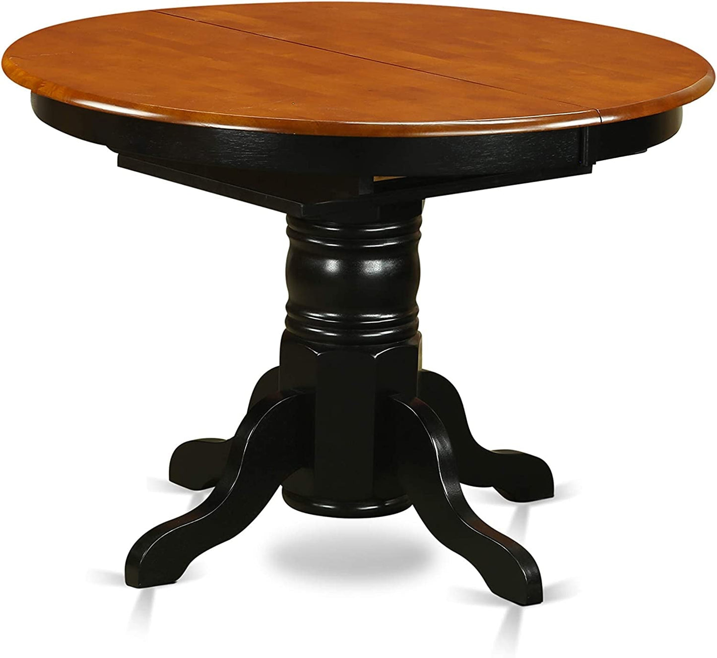 Wooden Oval Kitchen Table with Black Finish, Cherry Top-3