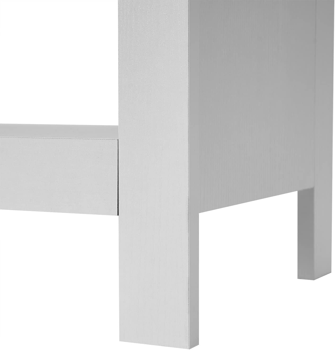 43" White Mid Century TV Stand with Shelves-4