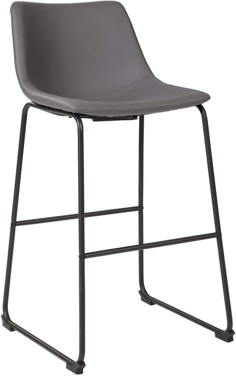 Centiar Modern Faux Leather 29" Pub Height Bar Stool, Set of 2, Gray-4