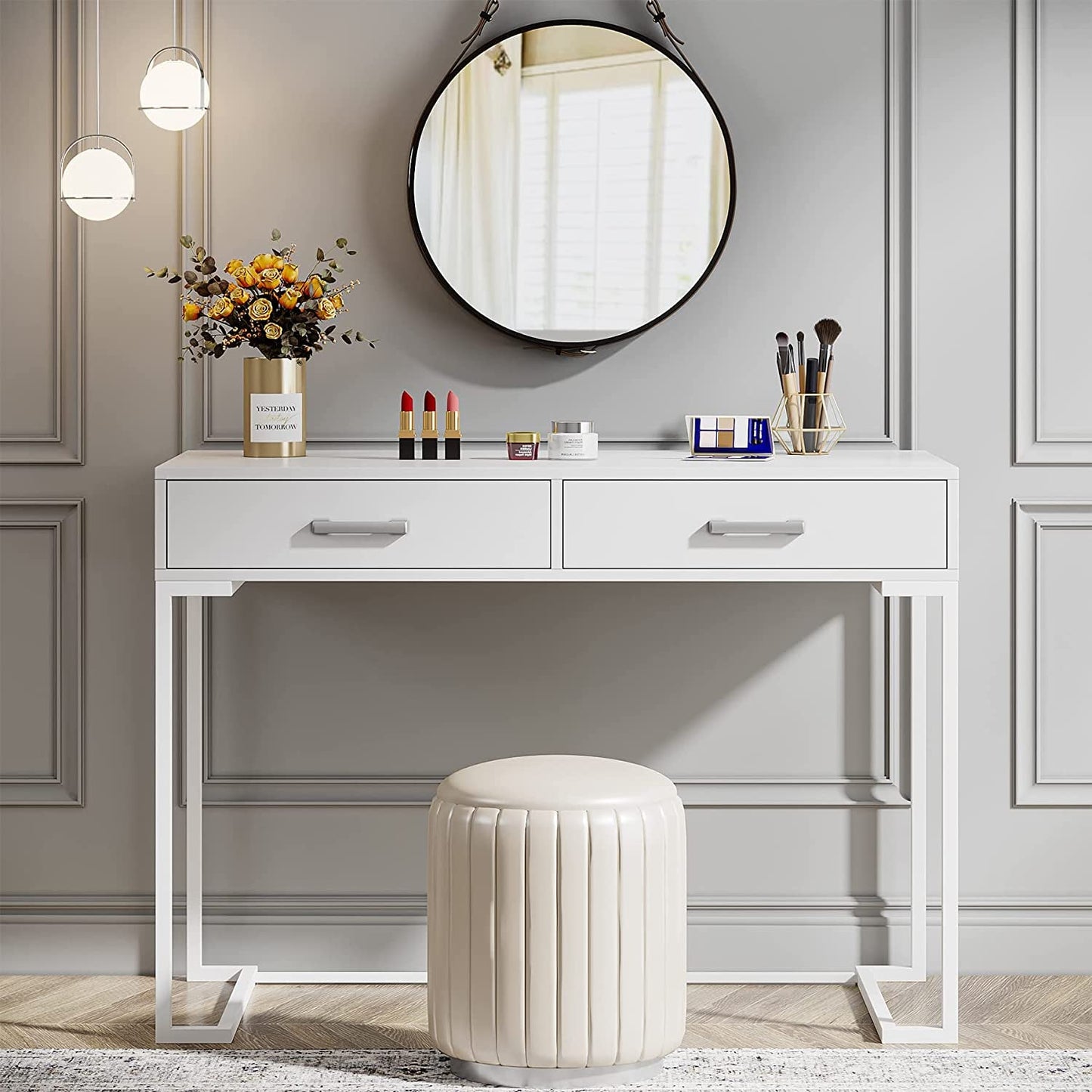 White Vanity Table Dressing Desk-4