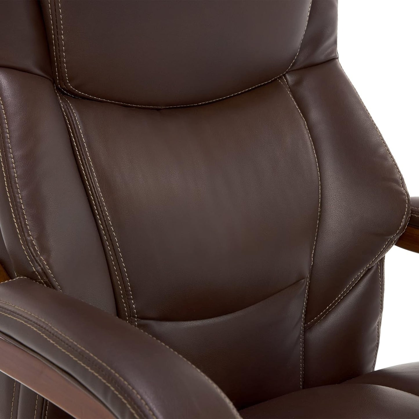 Delano Big & Tall Executive Office Chair, High Back Ergonomic Lumbar Support, Bonded Leather, Brown-4