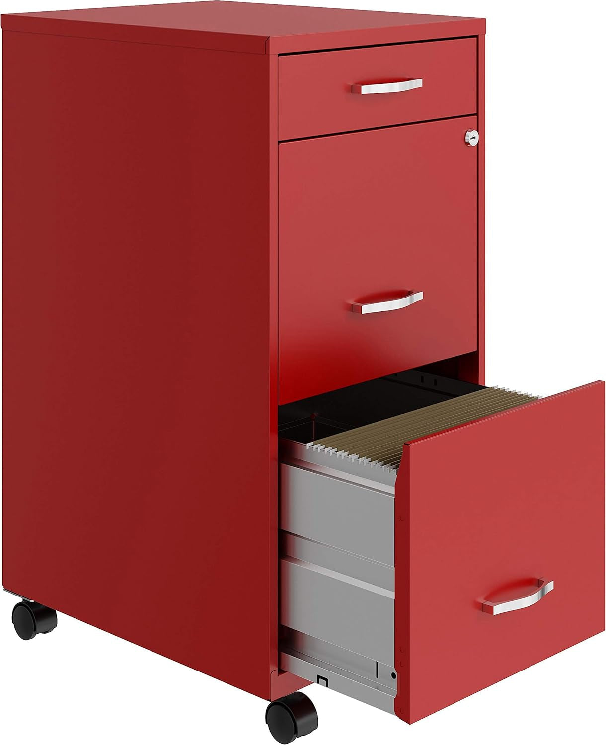 LYS SOHO Box/File/File Mobile Red File Cabinet, 3 Drawer-3
