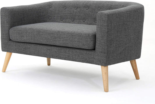 Grey Mid-Century Loveseat: Modern, Stylish Design-1