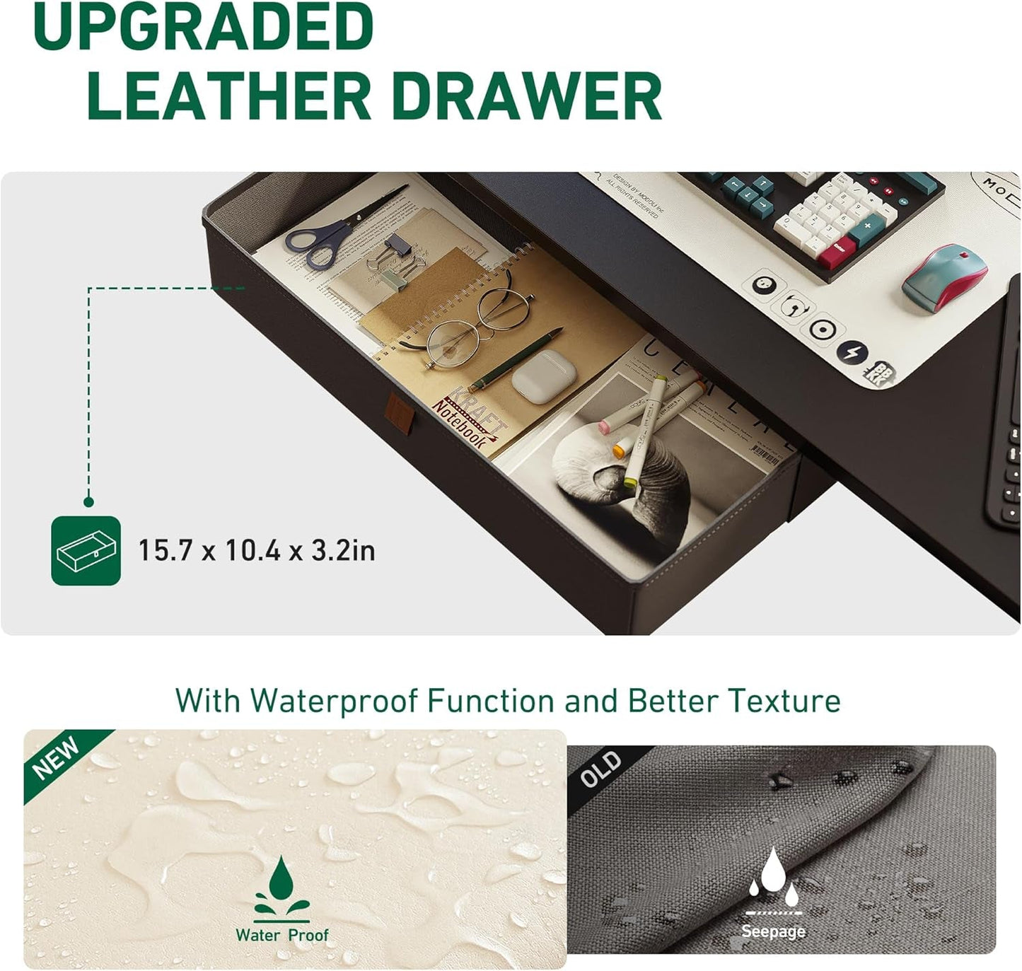 40 X 24 Inches Standing Desk with Drawer, Adjustable Height Electric Stand up Desk with Storage, Sit Stand Home Office Desk, Ergonomic Computer Desk, Black-4