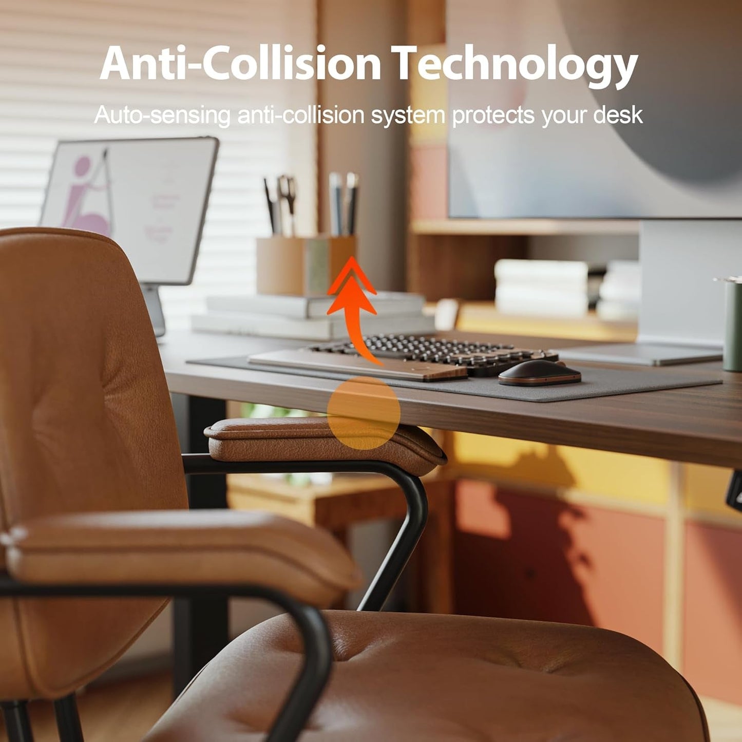 Electric Standing Desk, 48 X 24 Inches Height Adjustable Desk, Sit Stand up Desk for Work Office Home, Ergonomic Rising Computer Table with Memory Preset, Dark Walnut-4