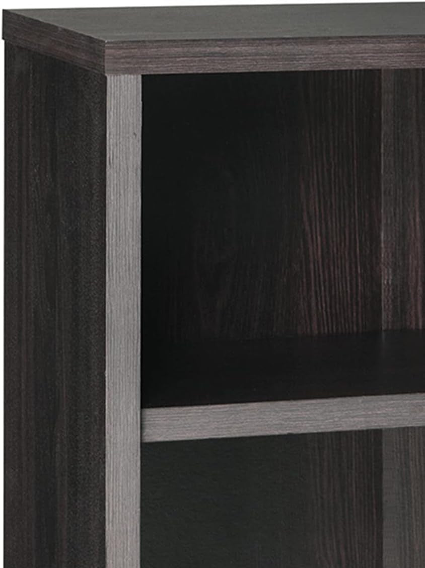 Bookshelf with 6 Shelf Tiers, Adjustable Shelves, Tall Bookcase Hutch, Sturdy Wood with Closed Back Panel, Black Walnut Finish-4