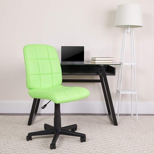Clayton Mid-Back Green Quilted Vinyl Swivel Task Office Chair-1