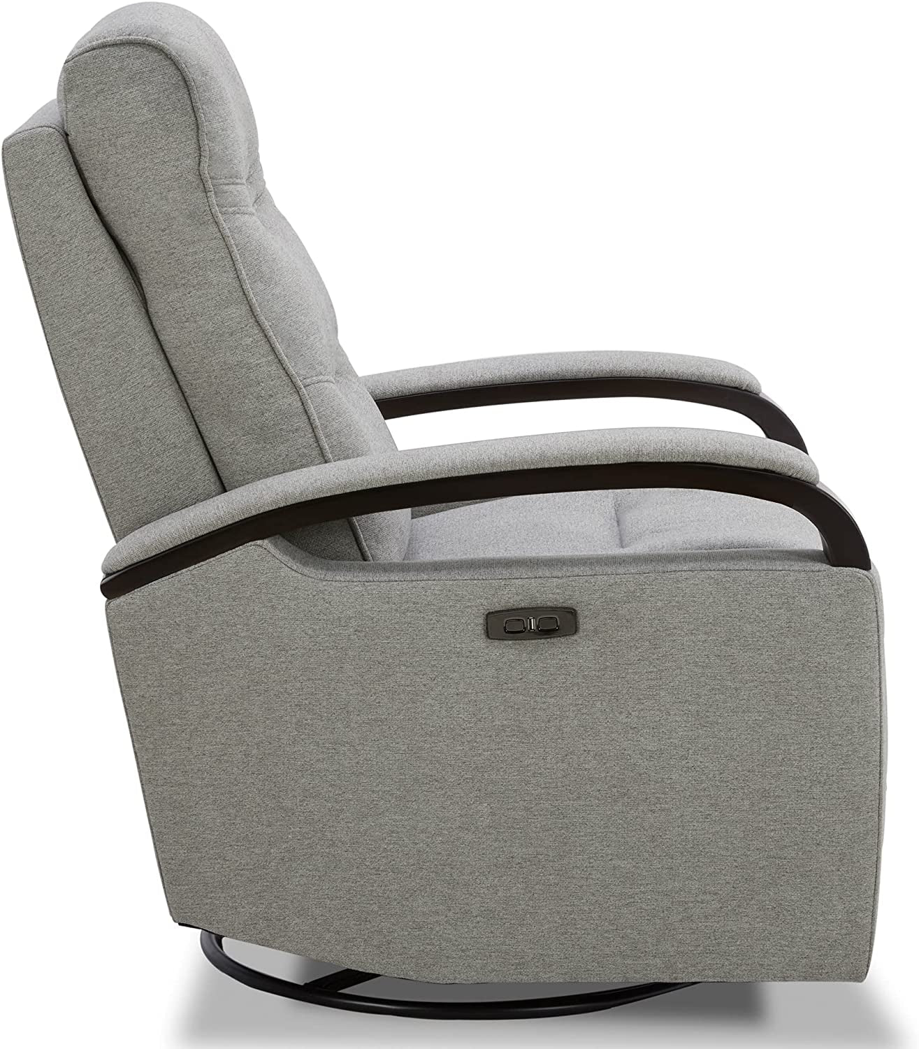 Fabric Power Swivel Glider Rocker Recliner Chair (Light Grey)-2