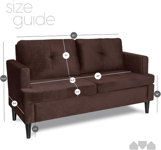 Velvet Small Loveseat: Perfect for Small Spaces-1