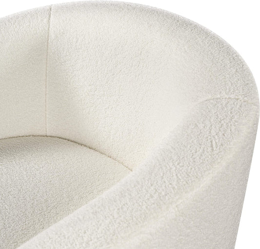 Soft Ivory Accent Chair and Ottoman Set-1