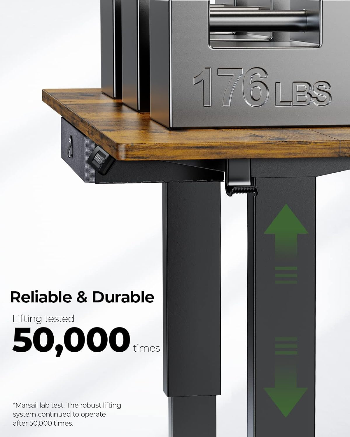 Standing Desk with Drawer, 48X24 Inch Adjustable Height Standing Desk, Electric Stand up Desk, Sit Stand Home Office Desk, Ergonomic Workstation for Home Office Computer Gaming Desk Rustic-4