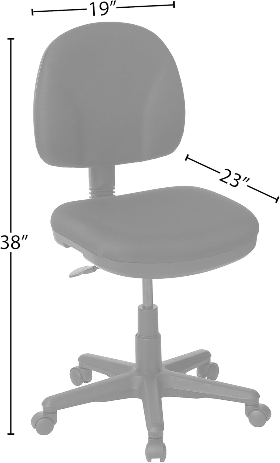 Office Star Pneumatic Sculptured Office Task Chair with Thick Padded Seat and Built-In Lumbar Support, Black-2