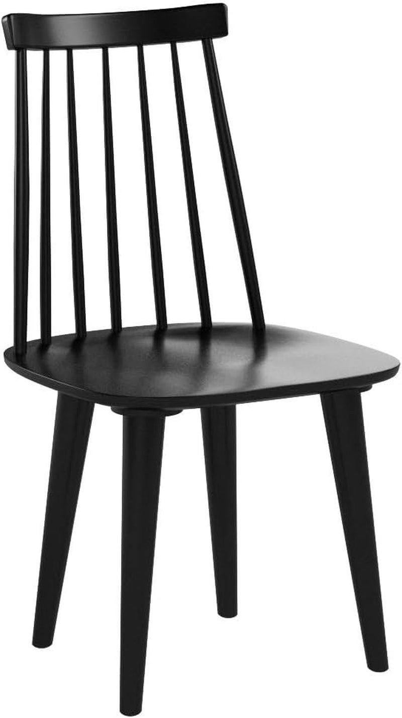 American Homes Collection Burris Country Farmhouse Wood Black Spindle Side Chair (Set of 2)-2