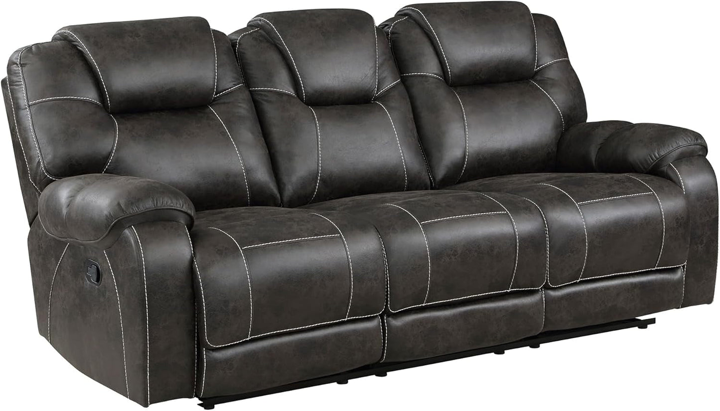 Recife 2-Piece Reclining Living Room Sofa Set, Chocolate-4