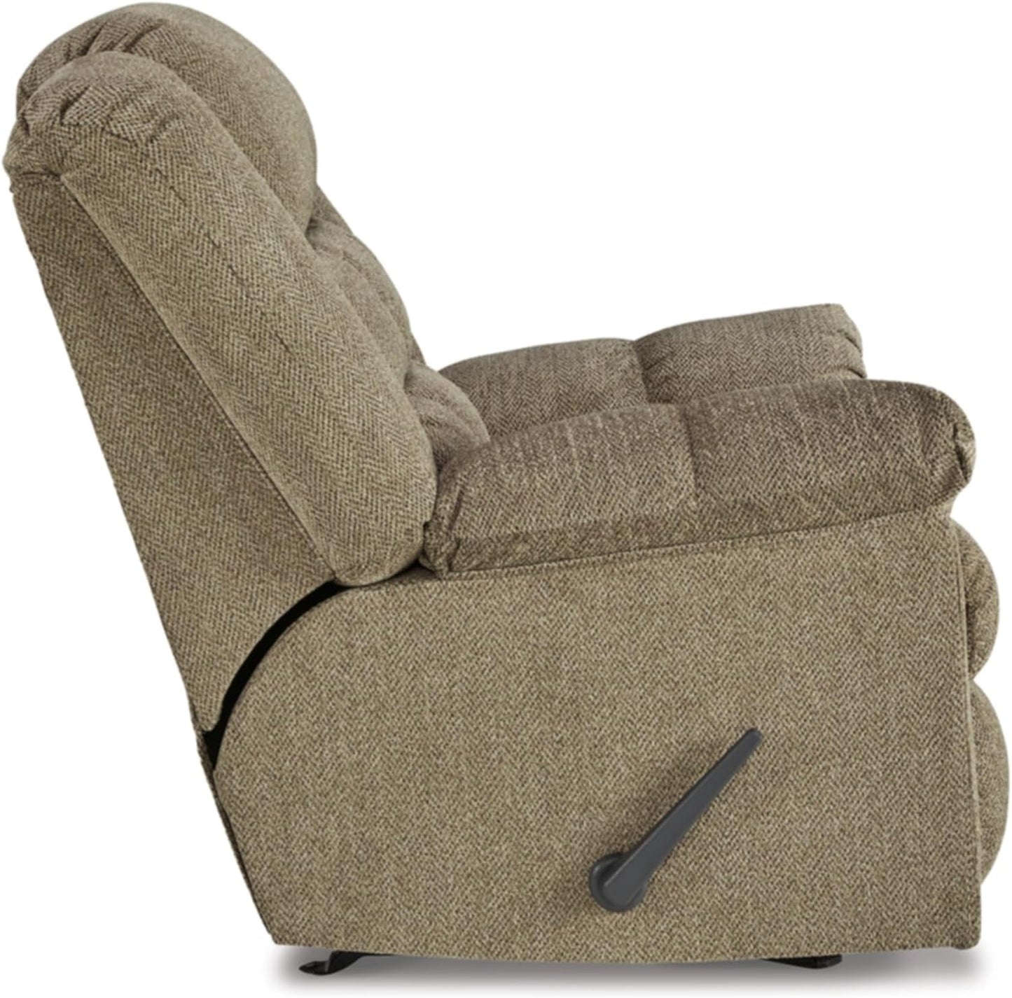 Kegler Contemporary Tufted Manual Rocker Recliner, Light Brown-4