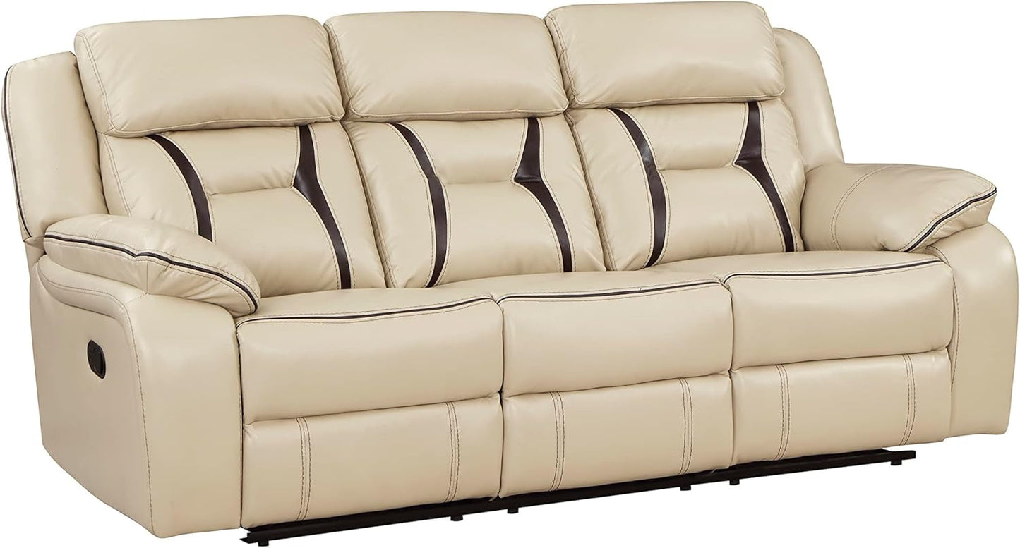 Recliner Living Room Set, Wall Hugger Manual Recliner Sofas, Couches for Living Room, Home Theater Seating, Includes Reclining Sofa and Loveseat, 2-Piece Couch Set, Beige-4