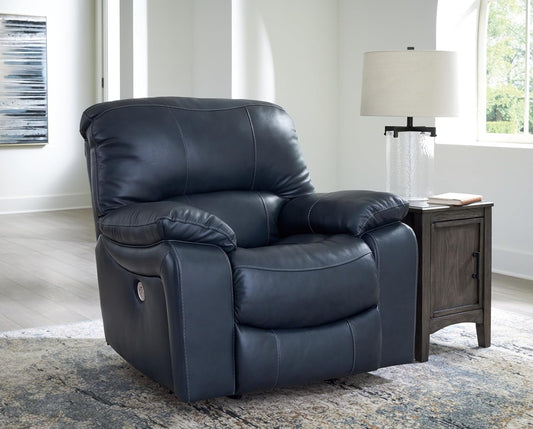 Leesworth Modern Leather Match Power Rocker Recliner USB Port, Blue-1