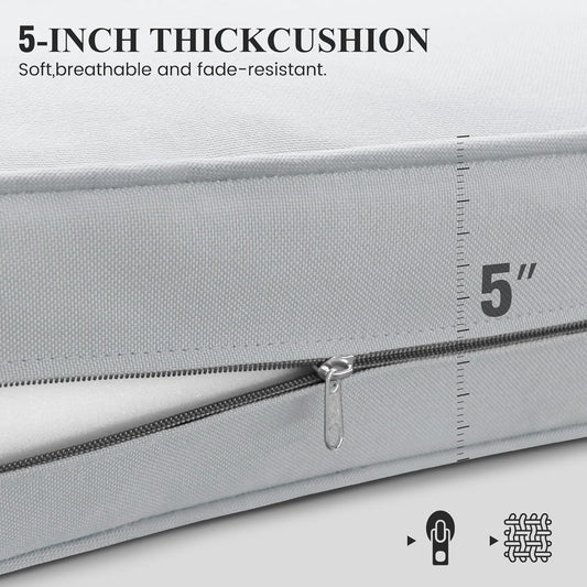 Aluminum Patio Furniture Set, 10 Piece Metal Outdoor Furniture Set, Patio Furniture Set with Waterproof Covers for Backyard Garden(Dark Grey&Light Grey)-1