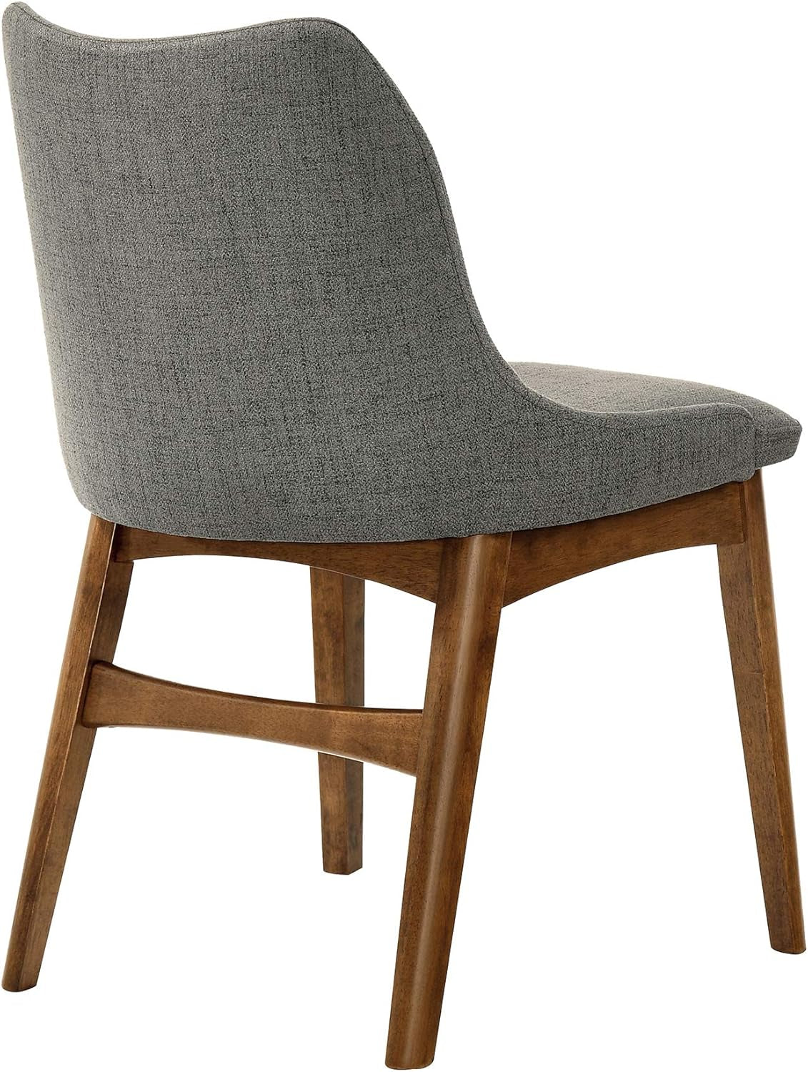 Azalea Fabric Wood Dining Side Chairs-Set of 2, 19" SH, Charcoal/Walnut-4