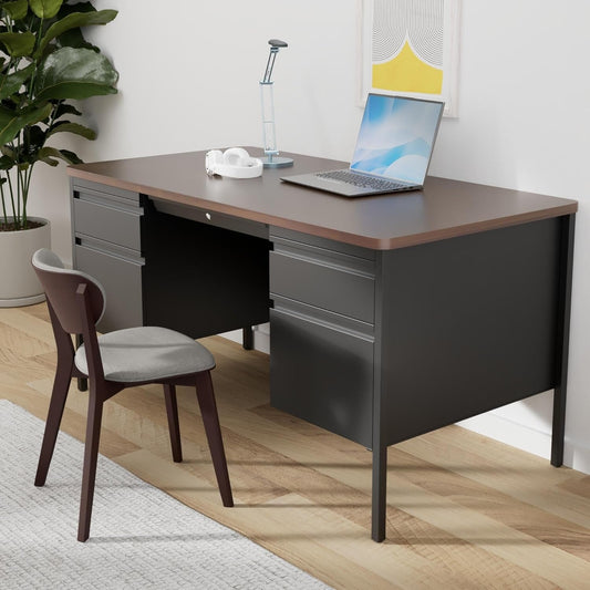 Fortress Series Walnut Top Teacher'S Desk-1
