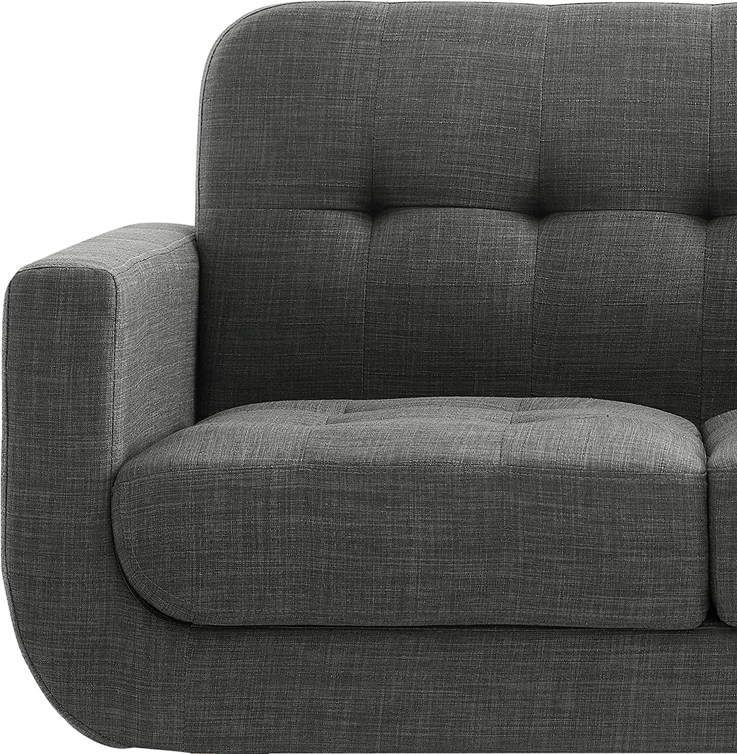 Elena Linen Accent Armchair, 2-Seat, Dark Gray-4