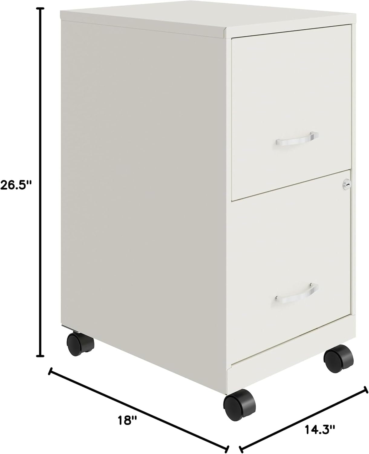 LYS SOHO File/File Mobile File Cabinet, White-2