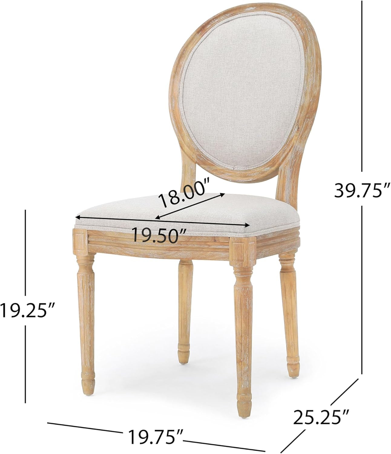 Phinnaeus Polyester Beige Fabric Dining Chair (Set of 2), 2-Pcs Set-2