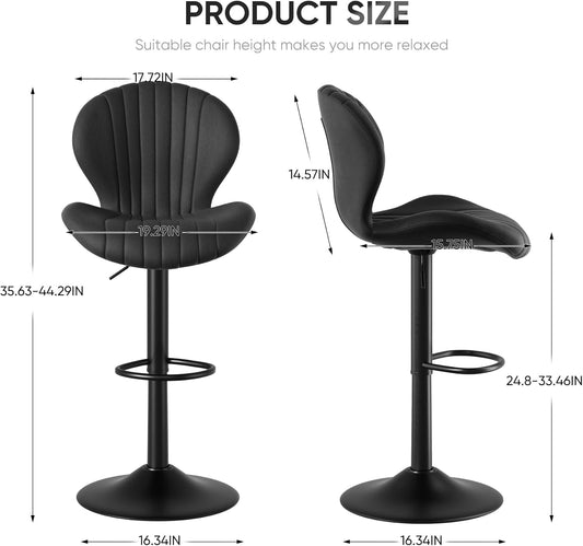 Bar Stools Set of 3 Modern Swivel Bar Chairs, Barstools Counter Height with High Backrest, Easy 3-5 Minute Assembly for Bar, Kitchen, Dining Room Black-1