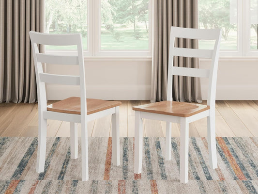 Gesthaven Solid Wood Frame Dining Chair, Set of 2, White/Natural-1