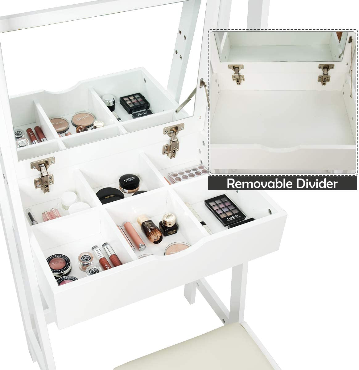 3-In-1 Vanity Set with Flip Top Mirror-3