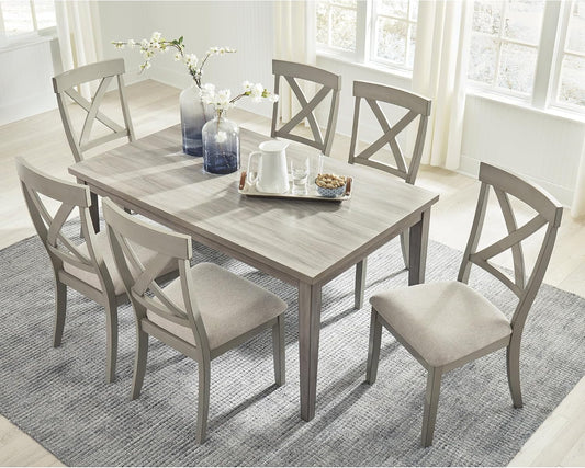 Parellen Modern Farmhouse Rectangular Dining Room Table, Gray-1