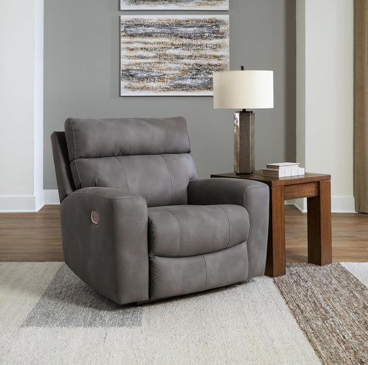 Next-Gen Durapella Contemporary Faux Leather Wall Hugger Power Recliner with Adjustable Headrest and USB Ports, Dark Brown-1