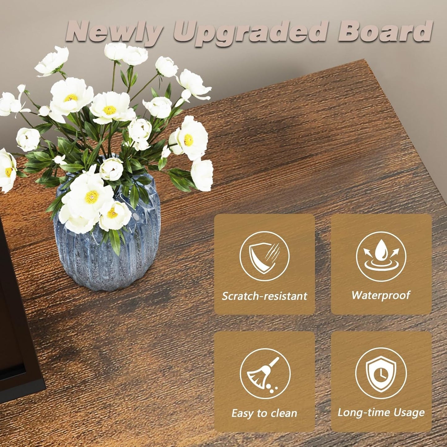 58" Brown Fireplace TV Stand for 65" TV-4