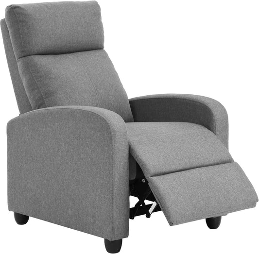 Recliner Chair for Living Room Home Theater Seating Single Reclining Sofa Lounge with Padded Seat Backrest (Grey)-1